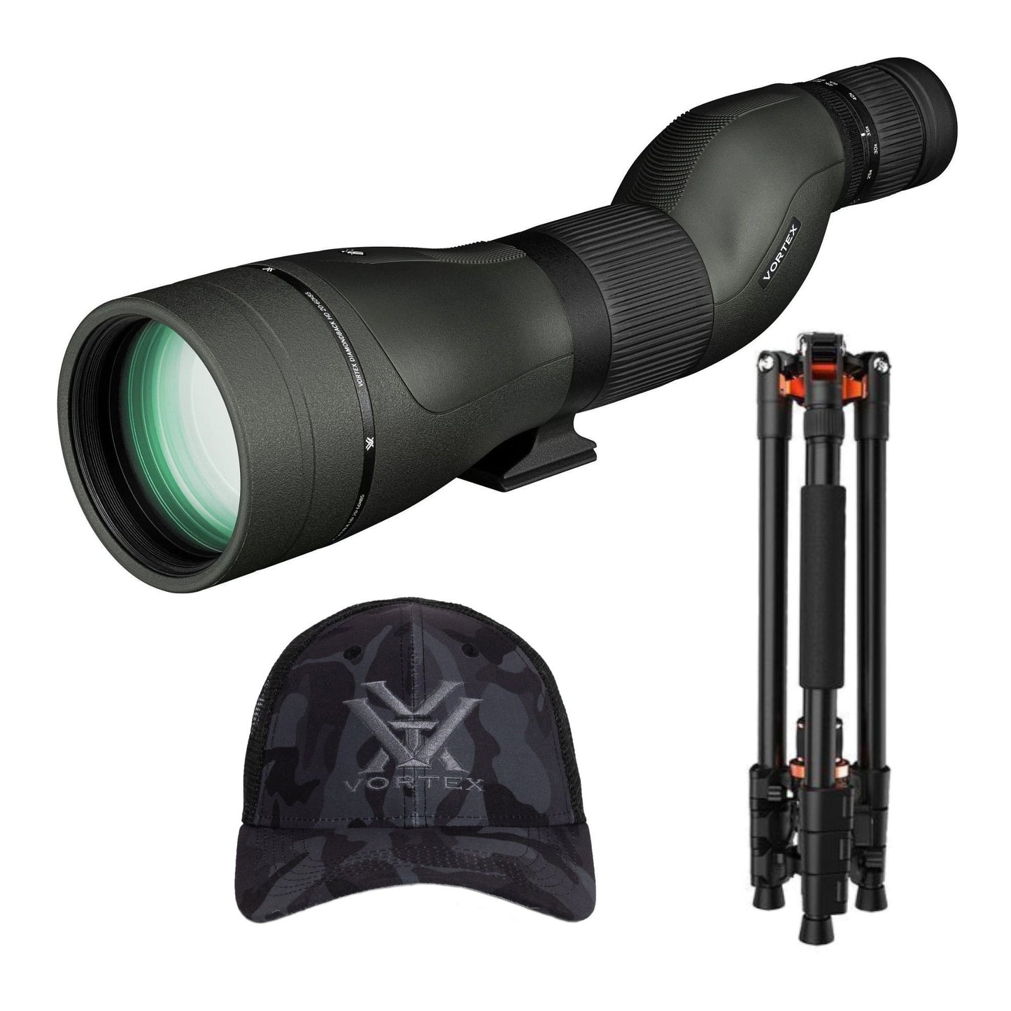 Vortex Diamondback 20-60x85 Spotting Scope, Tripod, and Cap Bundle