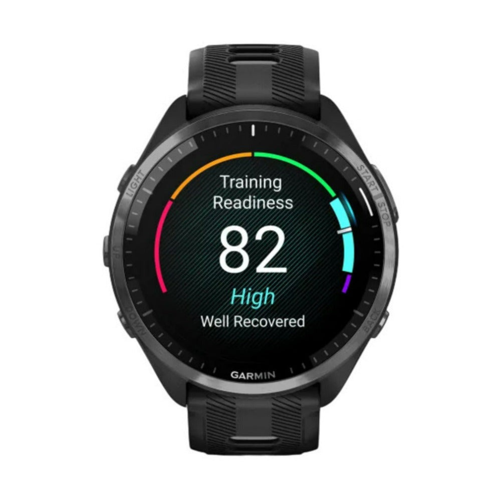 Garmin Forerunner 965 GPS Running Smartwatch (Black) with Charger Stand and Port Protectors
