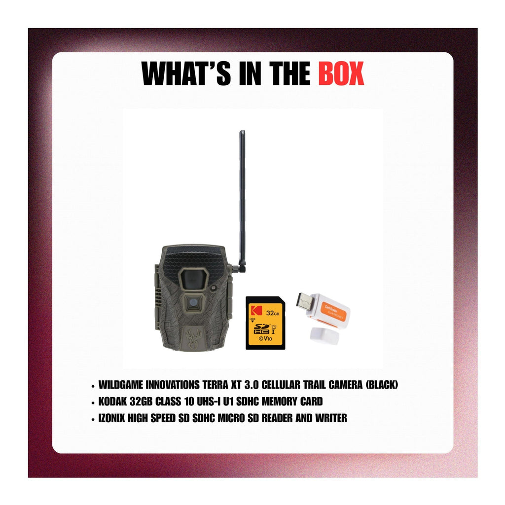 Wildgame Innovations Terra XT 3.0 Cellular Trail Camera with Accs Bundle