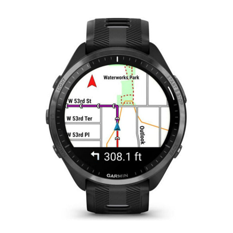 Garmin Forerunner 965 GPS Running Smartwatch (Black) with Charger Stand and Port Protectors