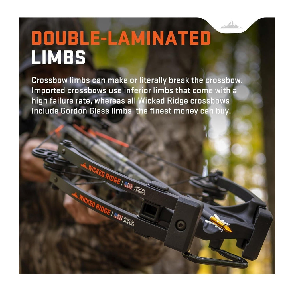 Wicked Ridge Commander 400 Crossbow Peak XT 400 FPS with ACUdraw Scope Package