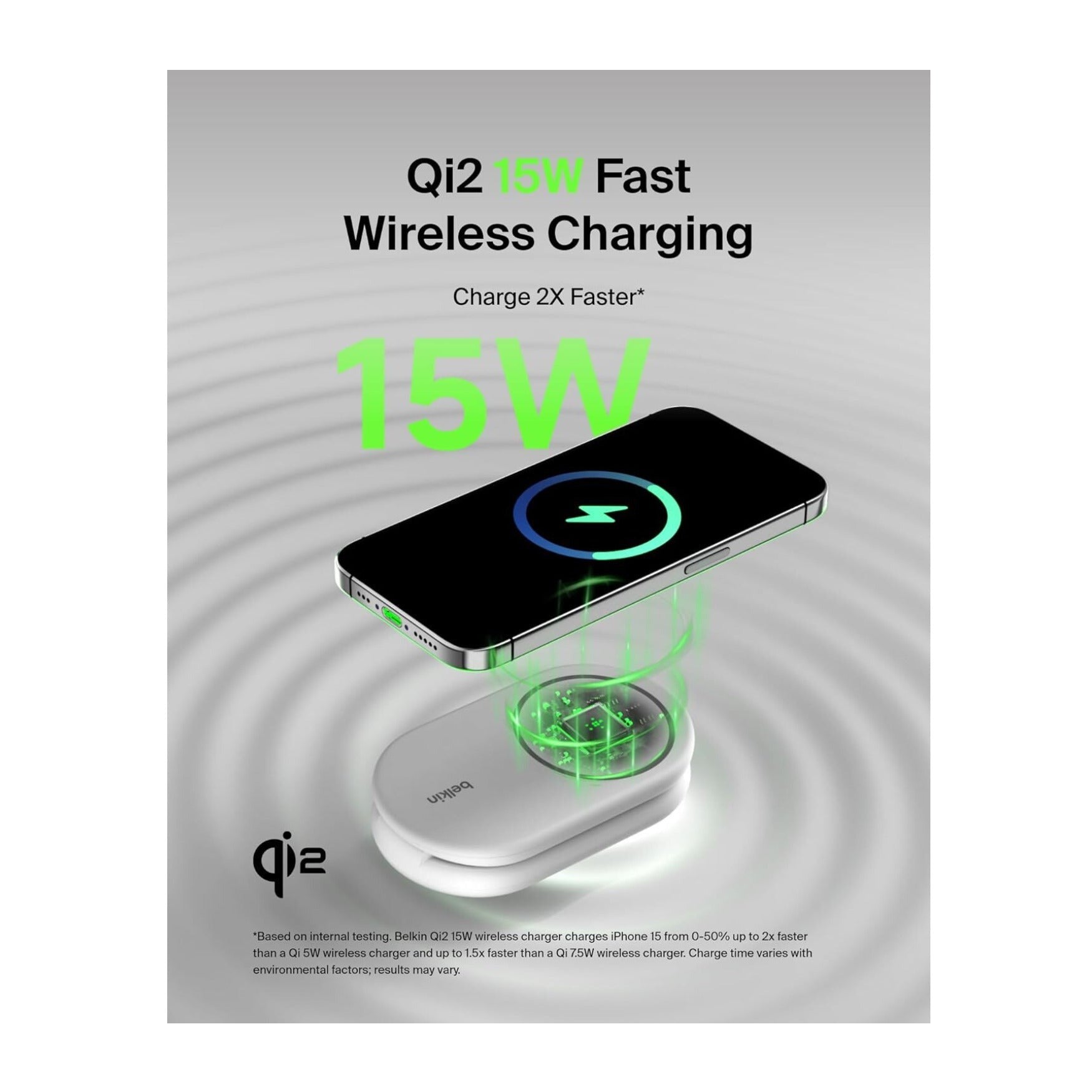 Belkin BoostCharge 15W 2-in-1 Magnetic Foldable Wireless Qi2 Charging Stand (Pink)
