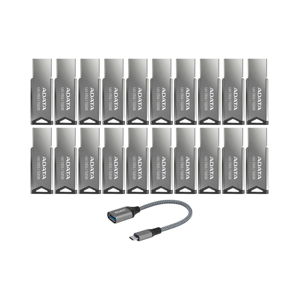 ADATA 32GB Metal USB 3.2 Flash Drive - AUV350 (20-pack)