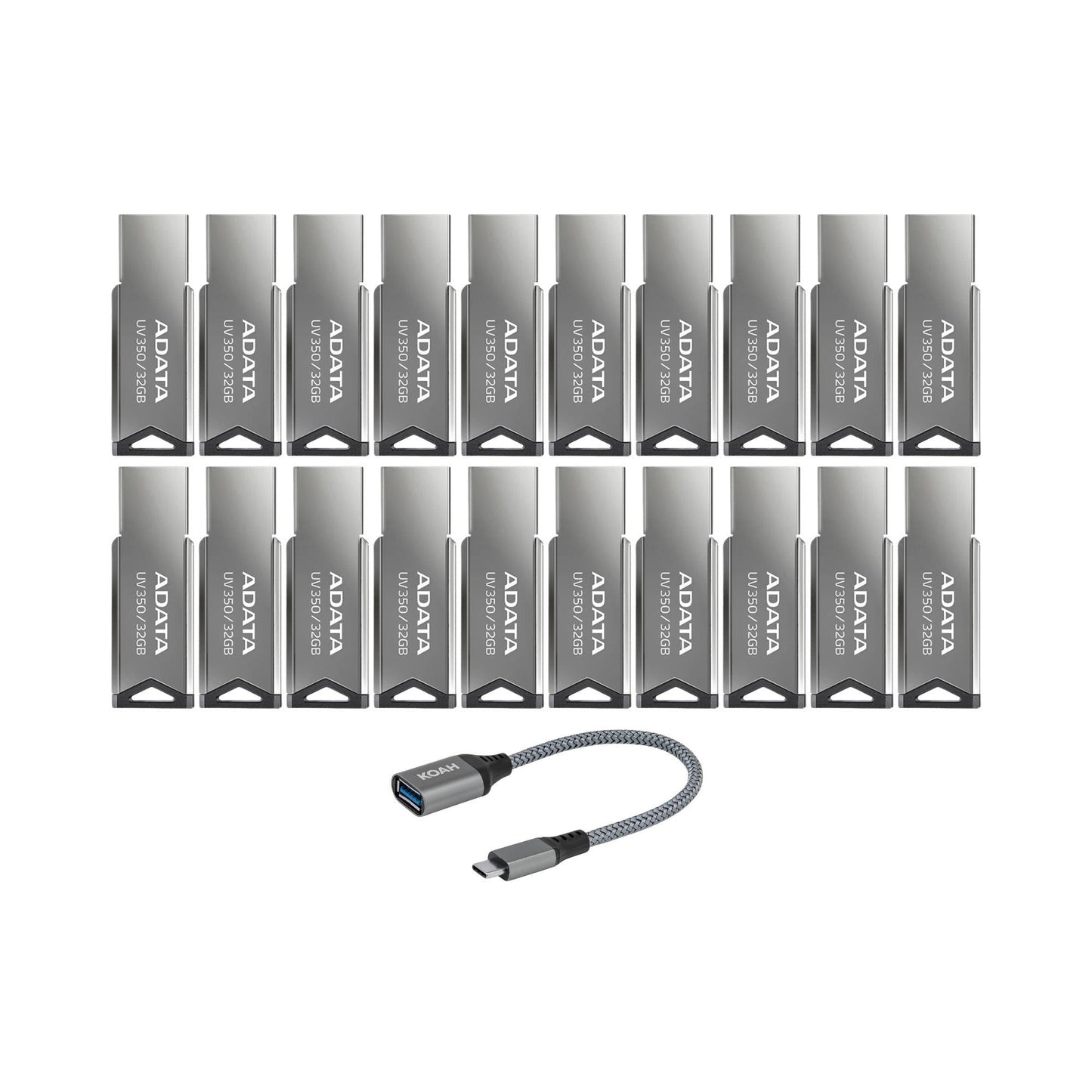 ADATA 32GB Metal USB 3.2 Flash Drive - AUV350 (20-pack)