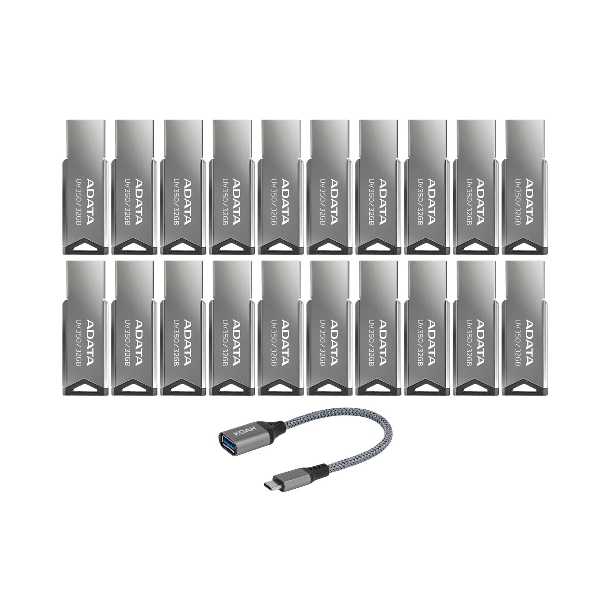 ADATA 32GB Metal USB 3.2 Flash Drive - AUV350 (20-pack)
