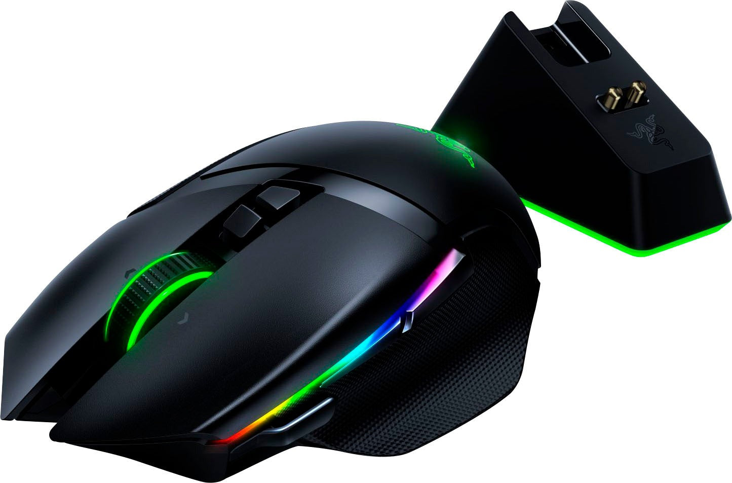 Razer Basilisk Hyperspeed Wireless Gaming Mouse, 20K DPI Optical Sensor, Chroma RGB, with Charging Dock (Certified Refurbished)