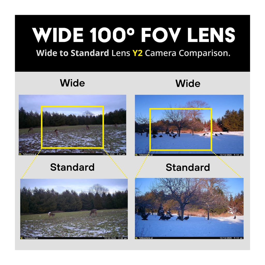Yellowstone Y2 Black Wide Lens Bundle with Batteries, Solar Panels, and Accessories (10-Pack)