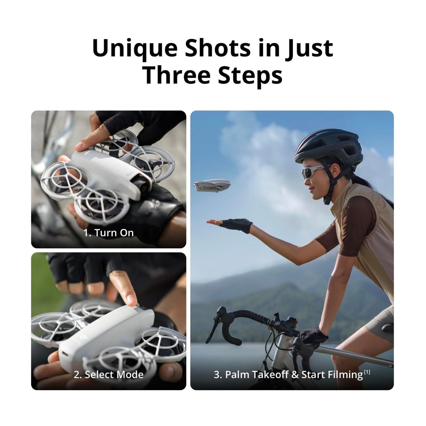 DJI Neo Drone Combo (No RC) with Backpack, Propellers and Guards, 2-Year Care Refresh, & Landing Pad