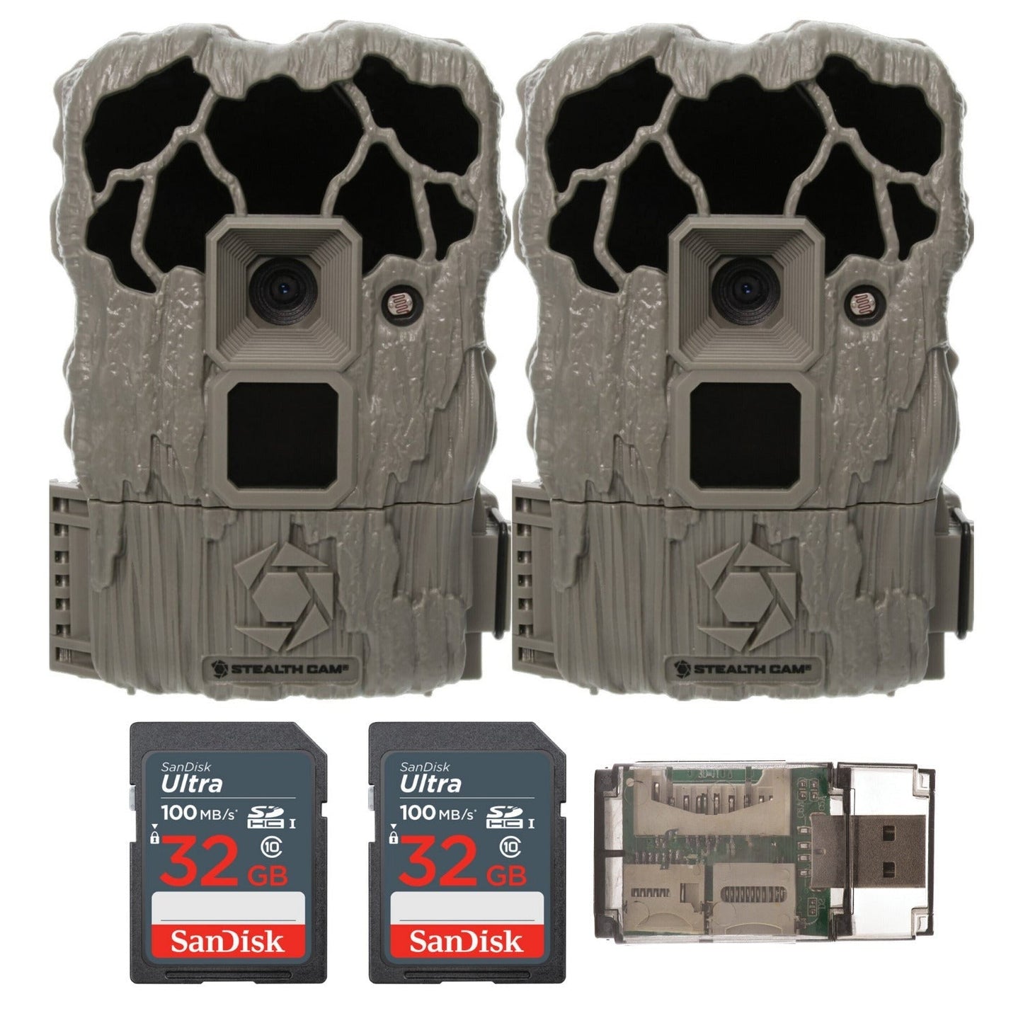 Stealth Cam STC-VL22 22MP Trail Camera with 32GB Memory Card and High-Speed Card Reader (2-Pack)