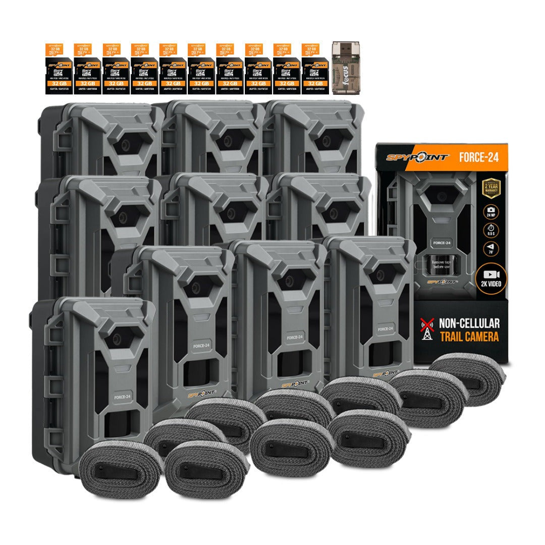 Spypoint Force-24MP Non-Cellular Trail Camera Bundle with Accessories (2 Pack)
