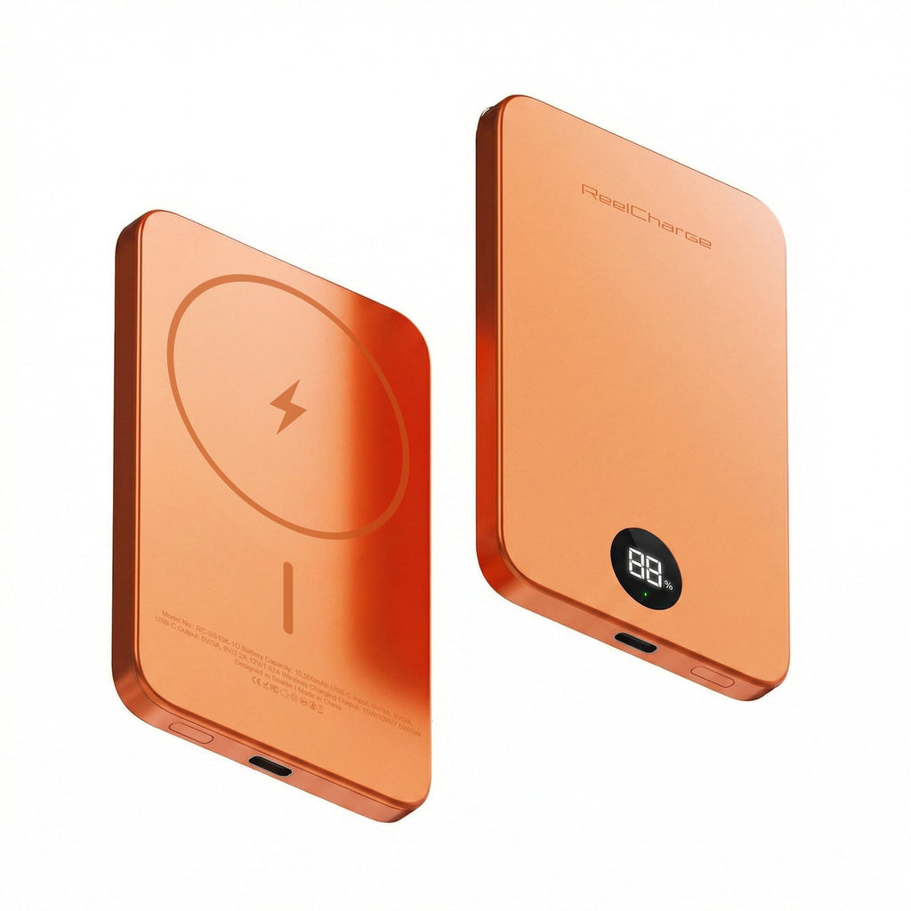 ReelCharge ReelSafe 5,000 mAh Qi2 Power Bank (Orange)