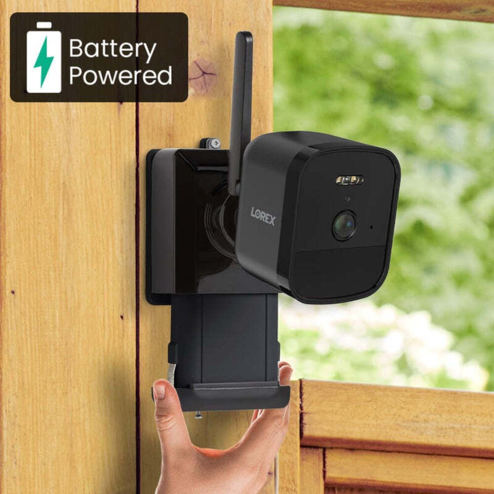 Lorex 4K Spotlight Outdoor Battery Security Camera with Color Night Vision (Add-On, Black)