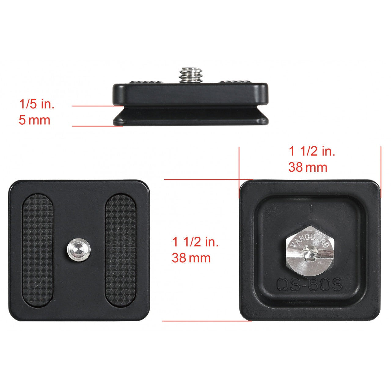 Vanguard Quick Shoe Release Plate QS-60S for Select Vanguard & Arca Tripod Heads