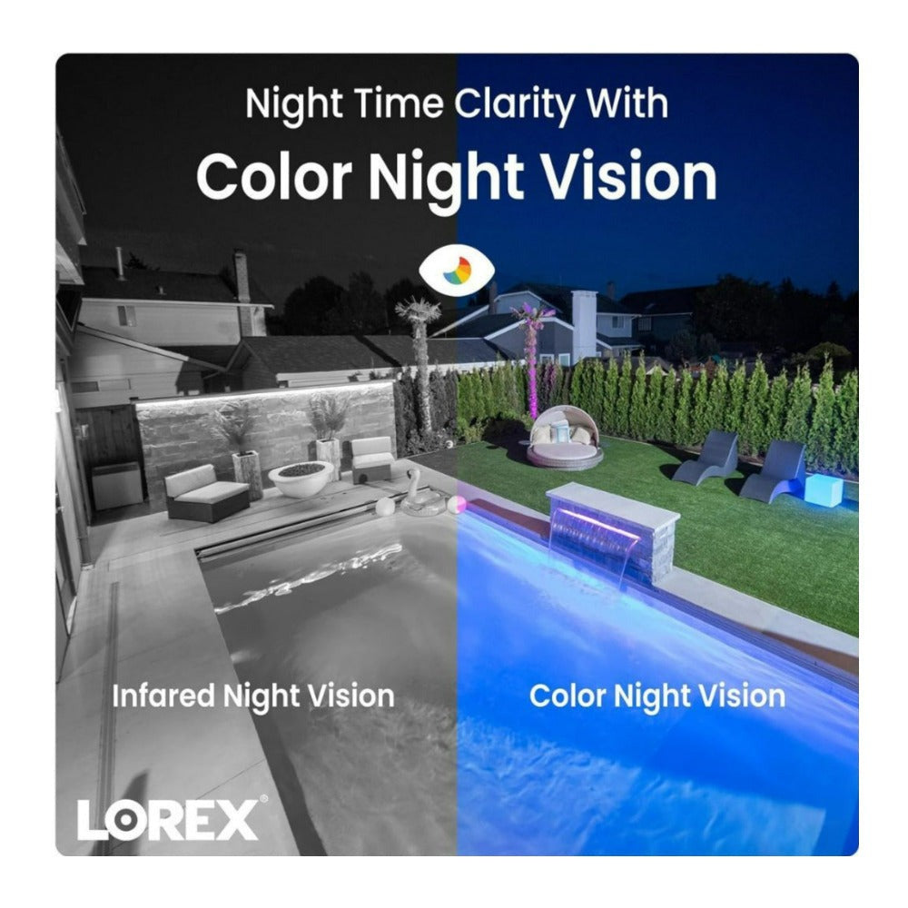 Lorex A14 4K Resolution 8MP IP Wired Turret Dome Security Camera with Smart Motion Detection (Black)