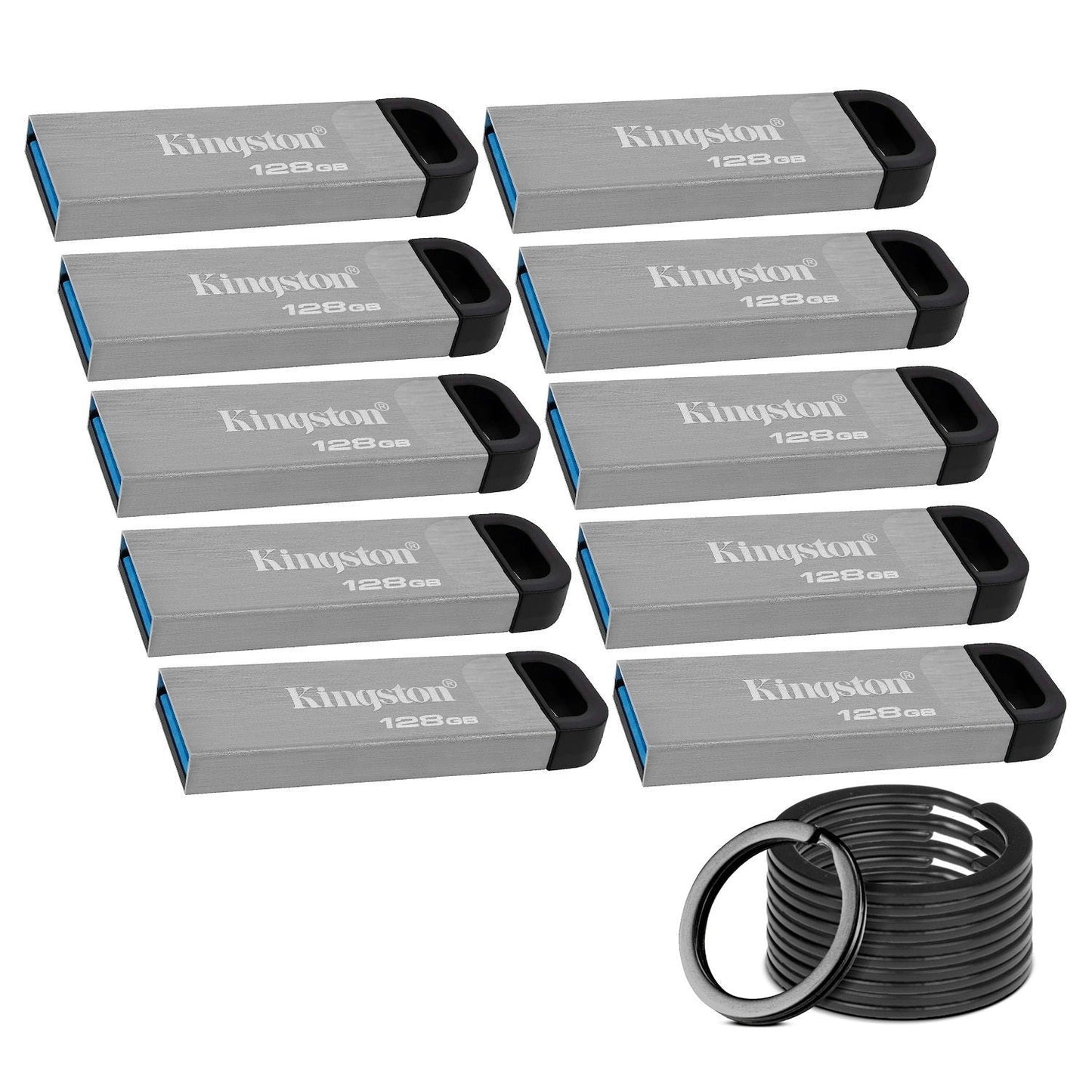 Kingston 128GB DataTraveler Kyson USB 3.2 Gen 1 Metal Flash Drive (10-Pack) Bundle