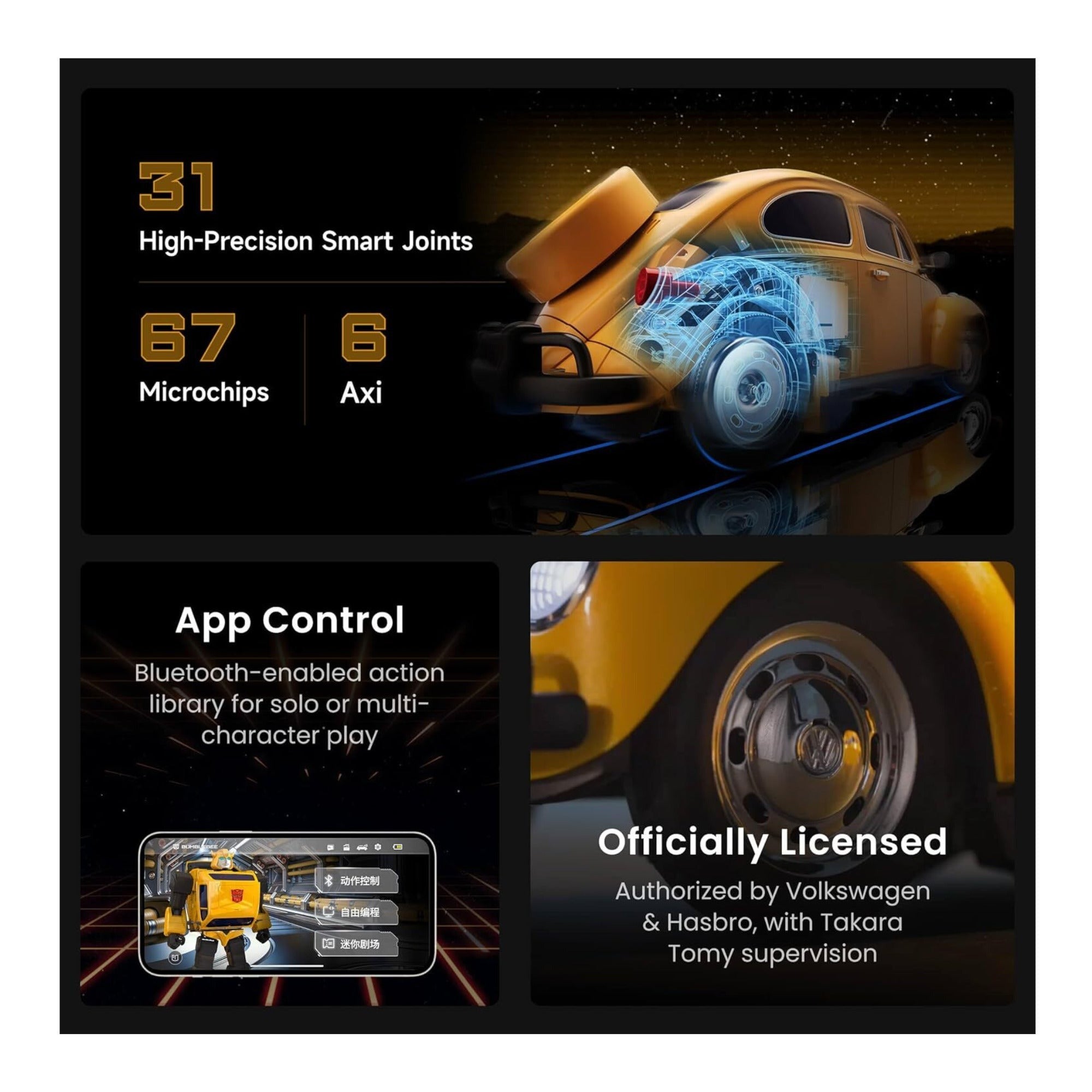 Robosen Bumblebee Flagship Transformer Robot Toy - Programmable with Voice and App Control