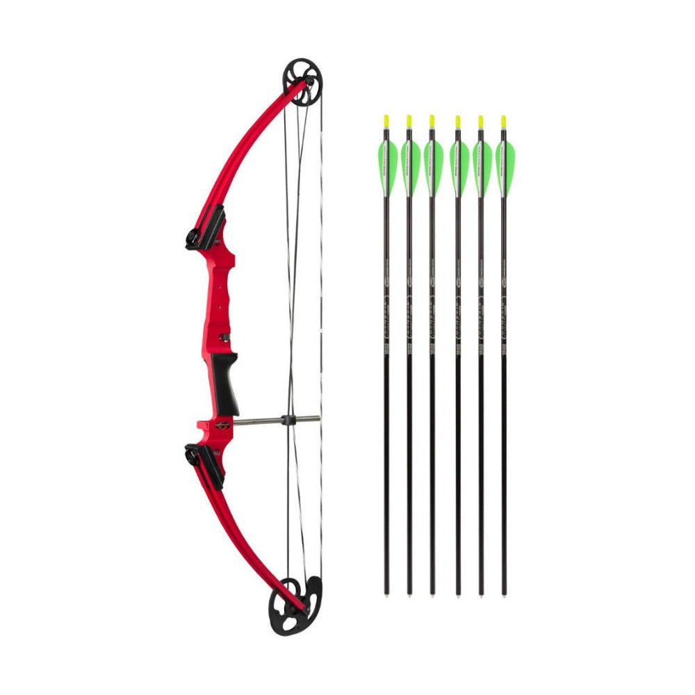 Genesis Archery Original Bow (Right Hand, Red) and Six Arrows Kit