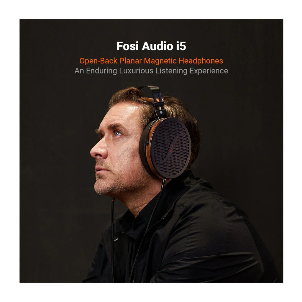 Fosi Audio i5 Open-Back Planar Magnetic Headphones with Suede Leather Headband