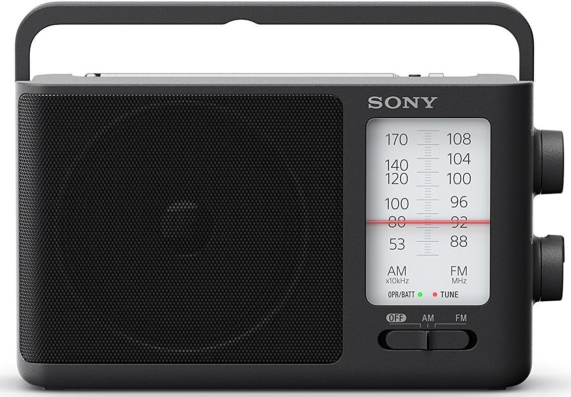 Sony ICF506 Portable Radio with Rechargeable AA Batteries and Charger Bundle