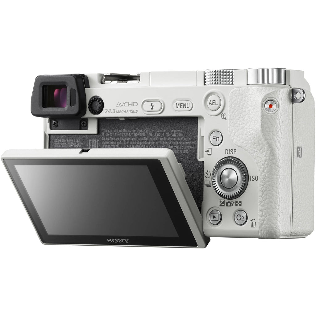 Sony Alpha a6000 24.3MP Mirrorless Digital Camera with 16-50mm Lens (White)