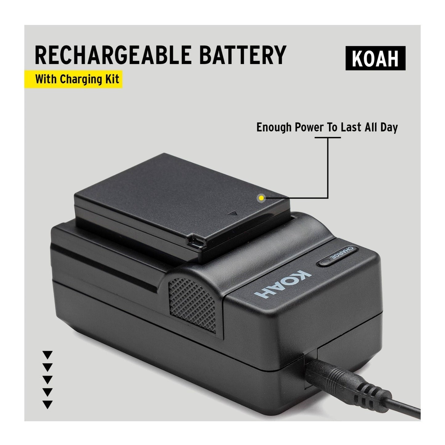 Koah PRO Canon LP-E10 Rechargeable Replacement 1600mAh Battery and Charger