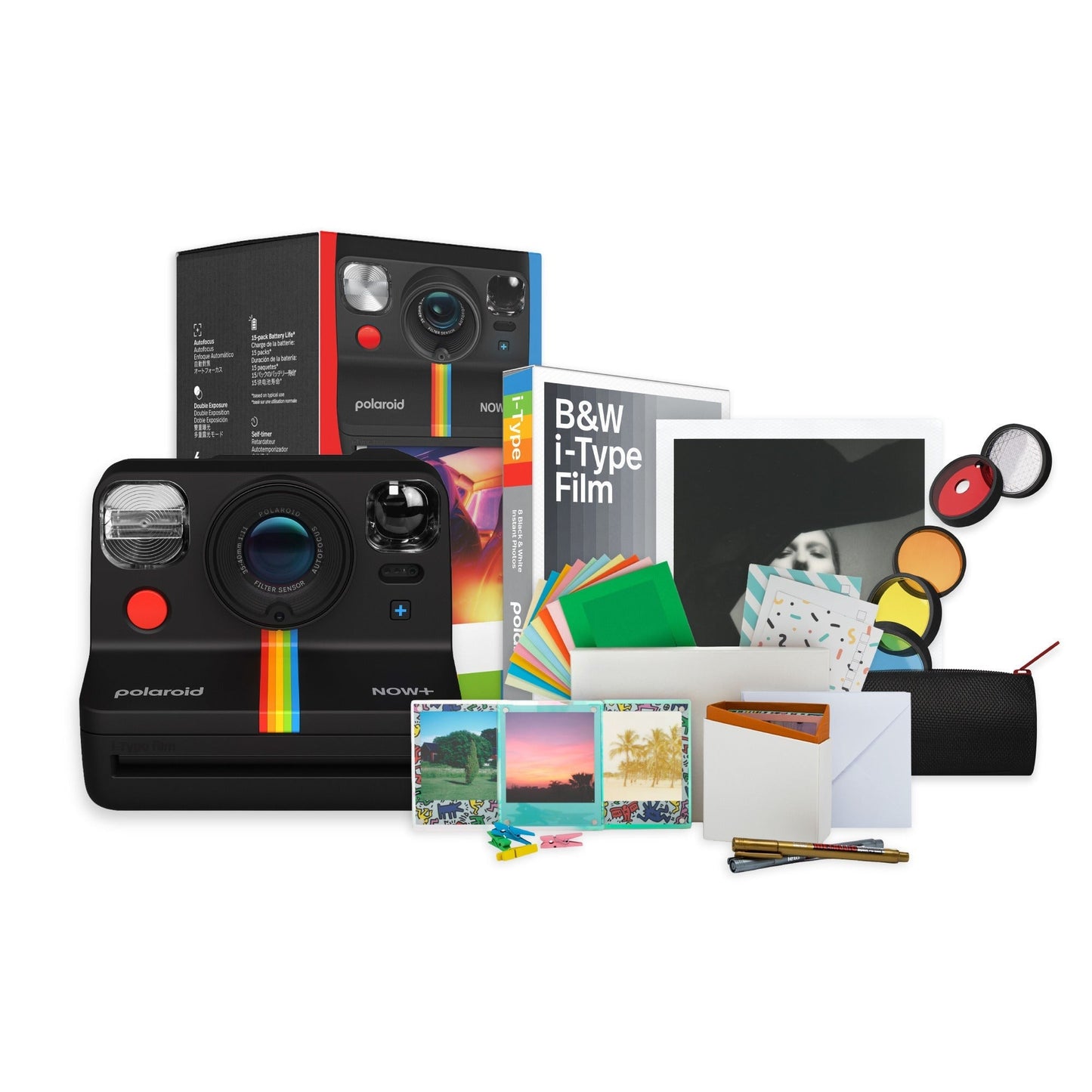 Polaroid Now+ Instant Camera Generation 2 (Black) w/Film Kit & B&W Film