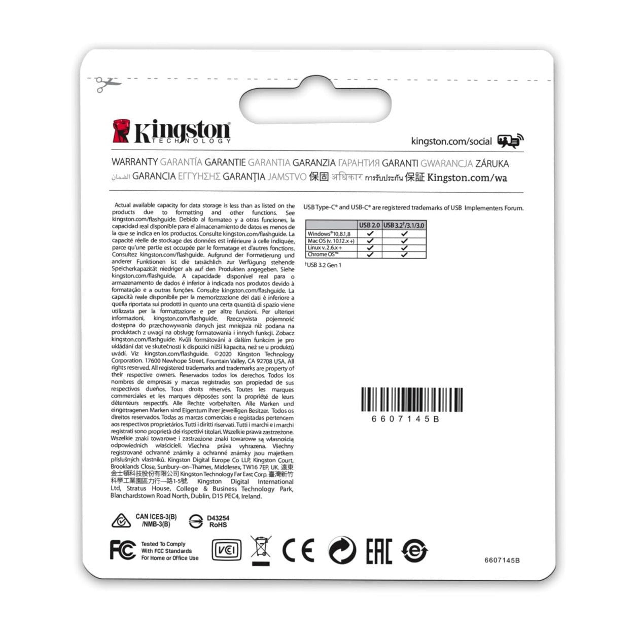 Kingston DataTraveler microDuo 3C 64GB USB-C and USB-A Flash Drive