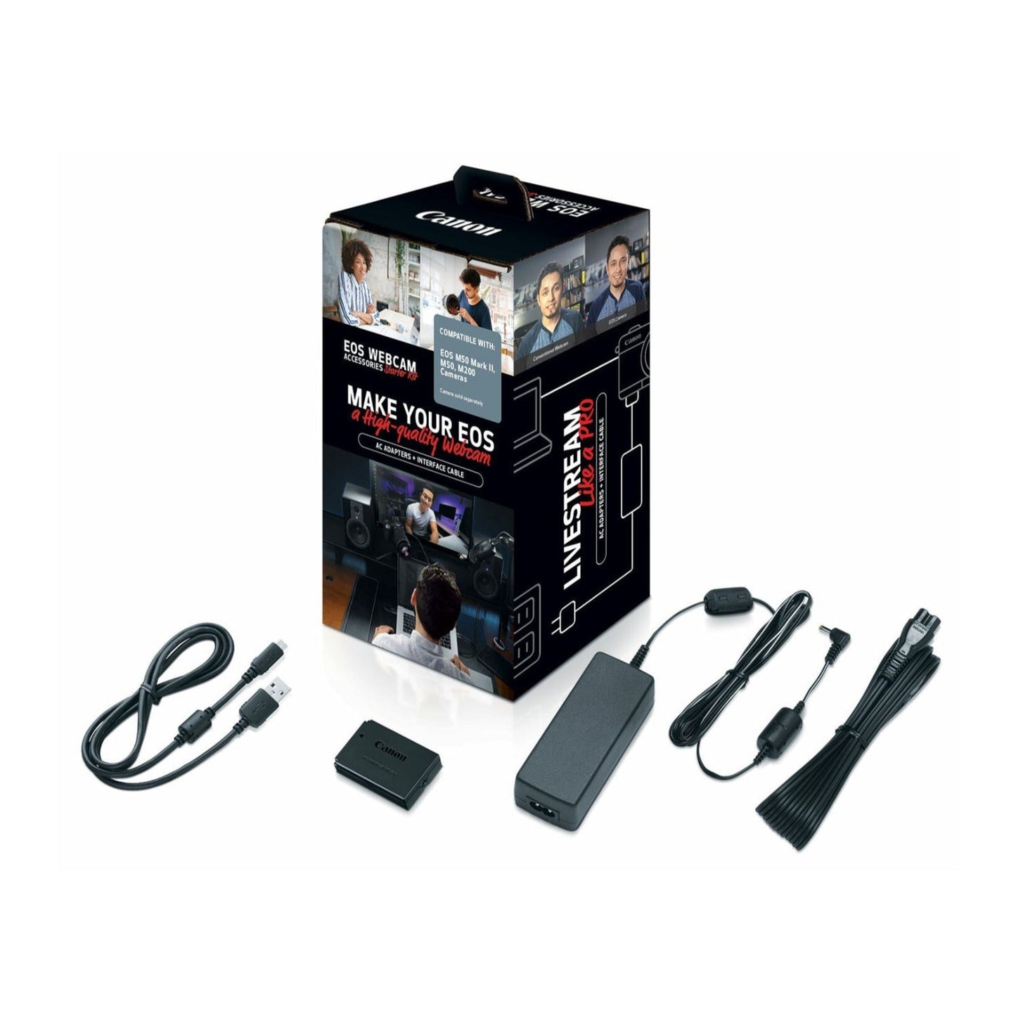 Canon EOS Webcam Accessories Starter Kit for EOS M50 Mark II, M50, M200