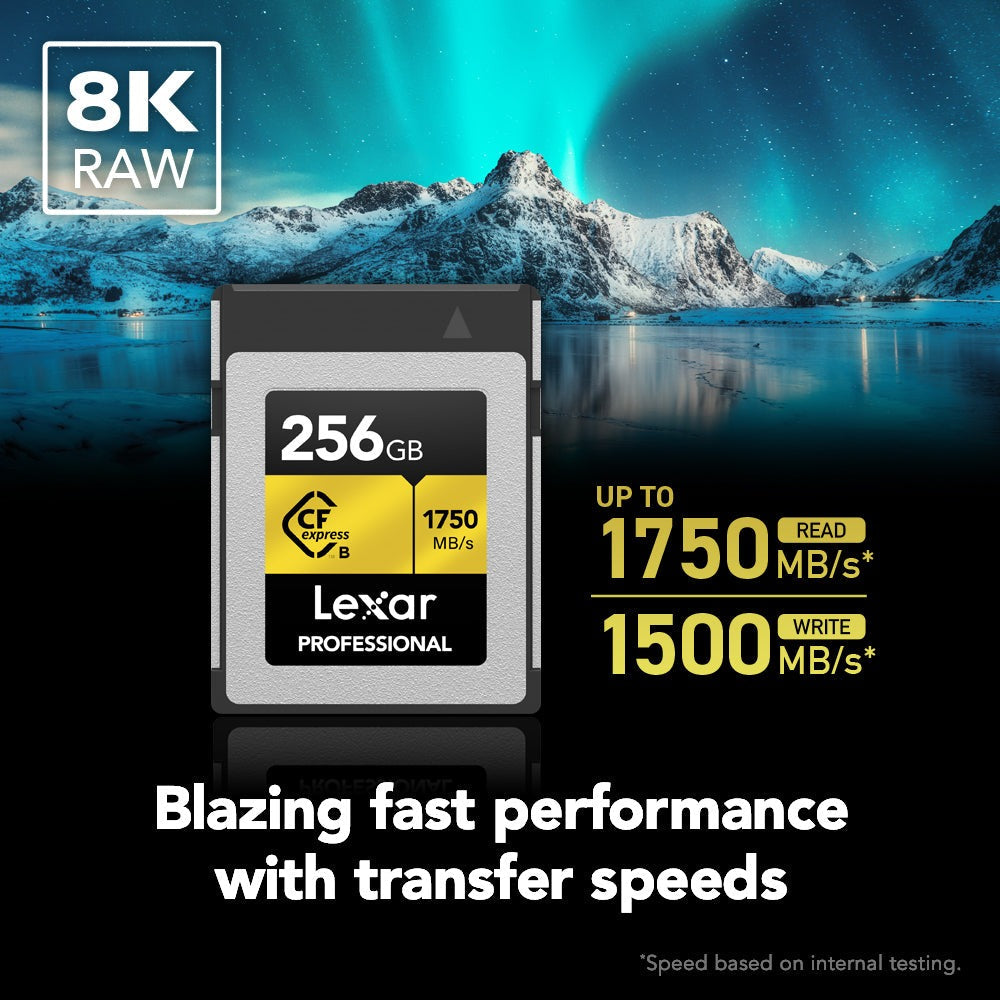 Lexar 256GB Professional CFexpress Type B Card GOLD Series