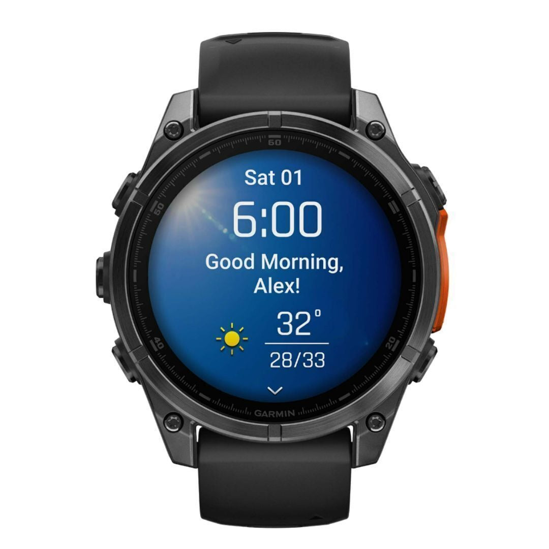Garmin Fenix 8 47mm GPS Smartwatch with Wireless Stereo Earbuds Bundle