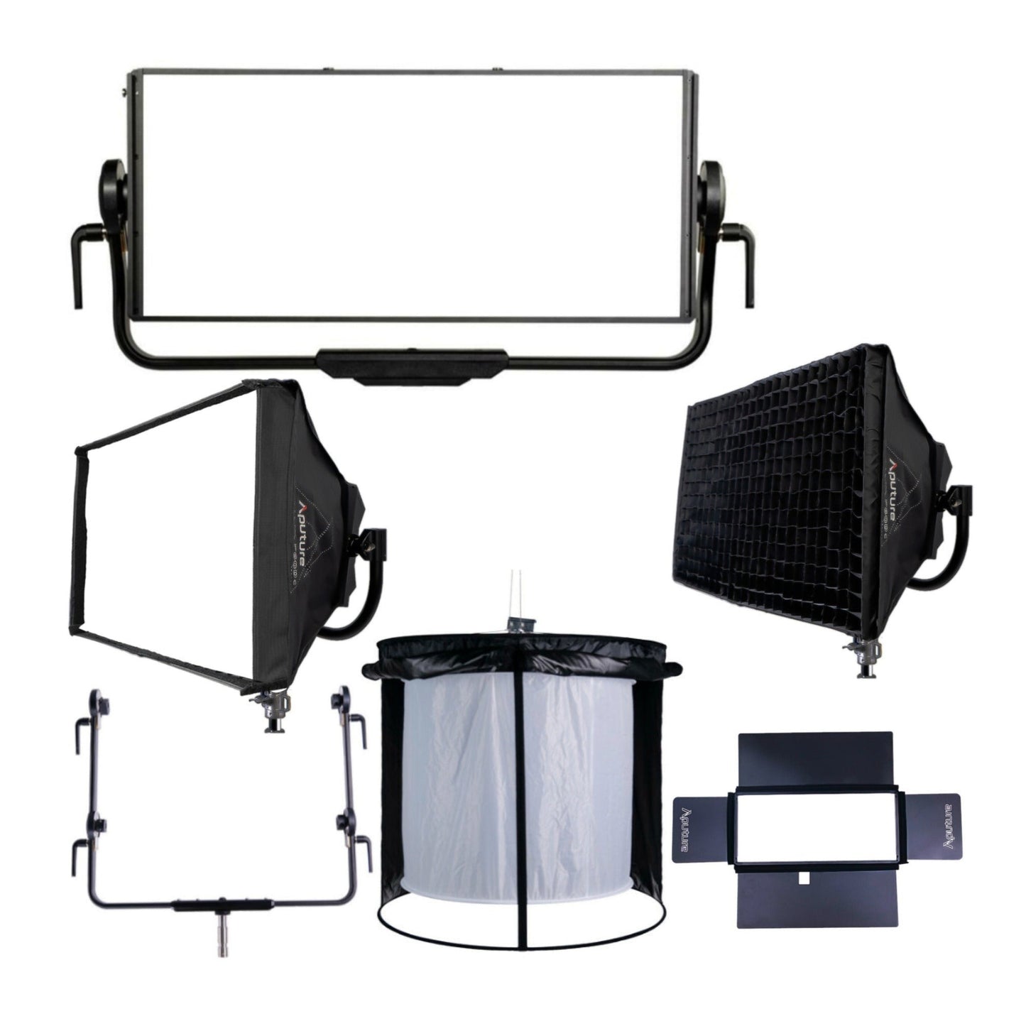 Aputure Nova P600C RGBWW LED Panel with Hard-Shell Case Kit with Dual Head Yoke and Barn Door Bundle