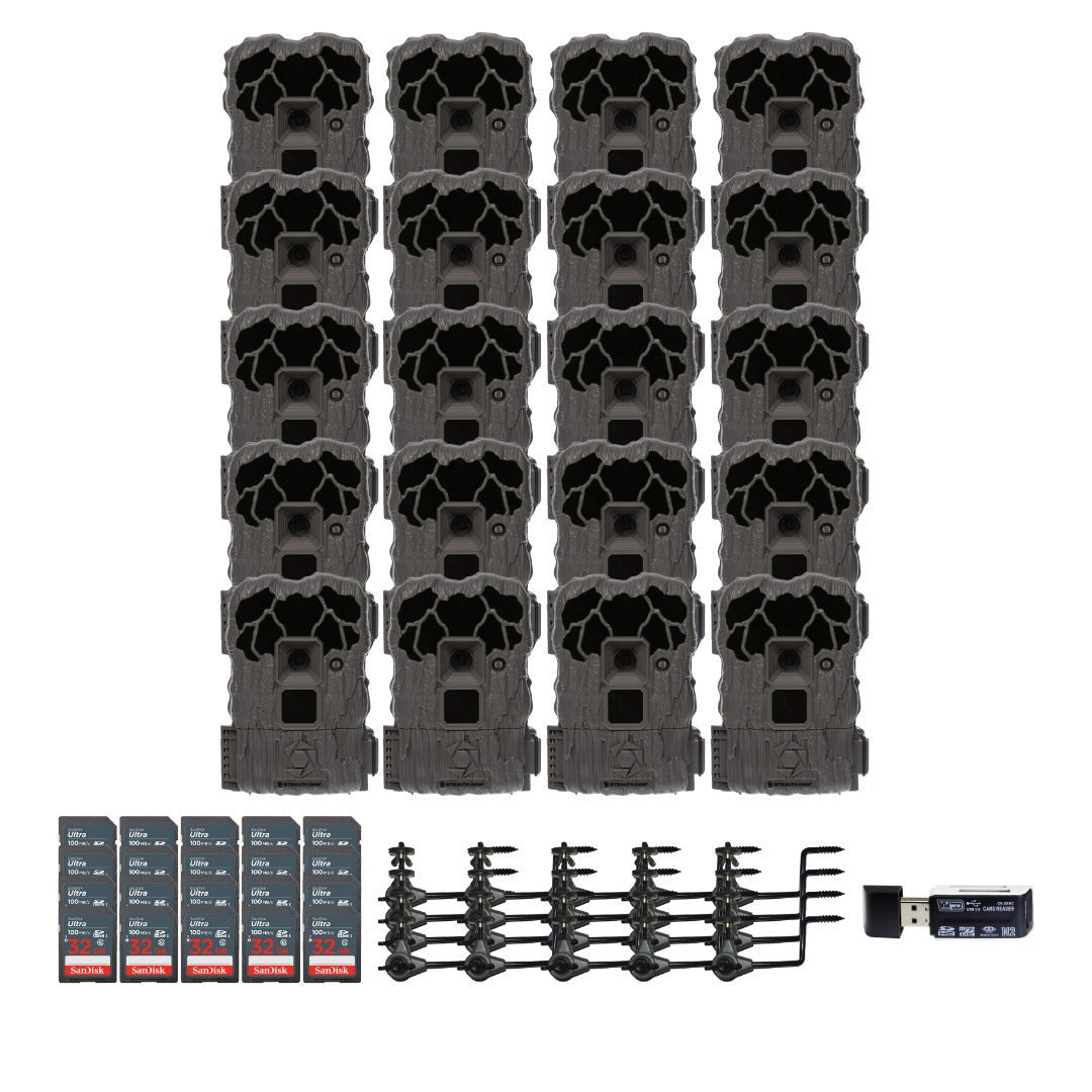 Stealth Cam 20MP Trail Camera with 60 Feet Range Detection and 720P Video (2-Pack) x 10 Bundle