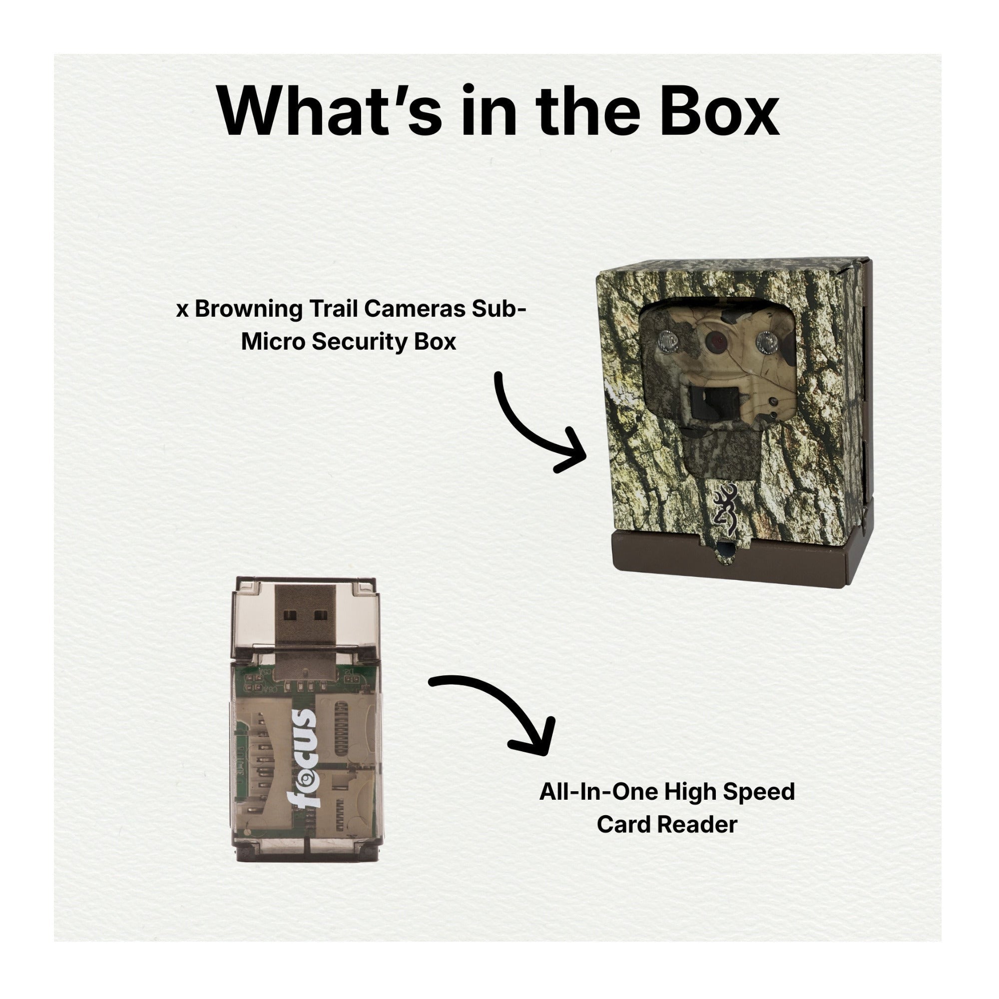Browning Trail Cameras Sub-Micro Security Box (6-Pack) Bundle with Card Reader