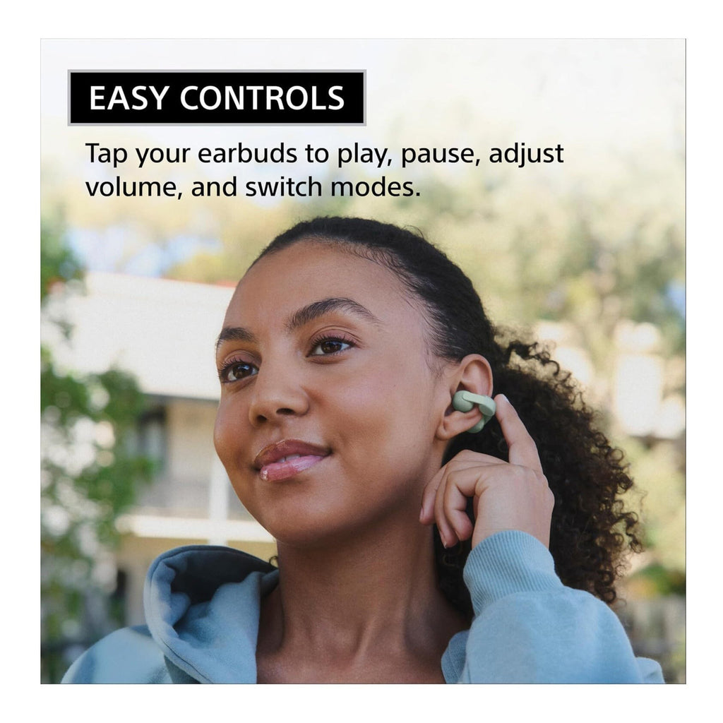 Sony LinkBuds Clip Open-Ear Truly Wireless Earbuds with Case Bundle (Black)