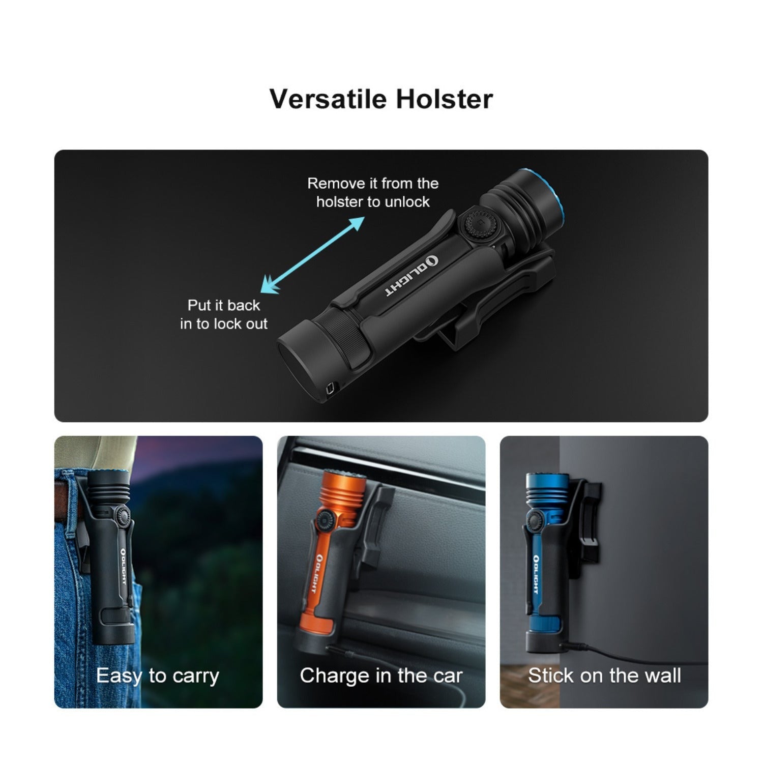 Olight Seeker 4 Pro Rechargeable LED Flashlight (Cool White, Matte Black)