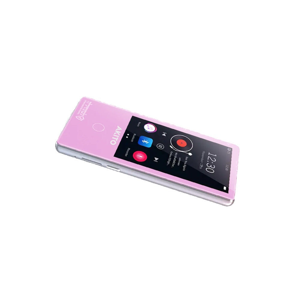 AKITO L5 16GB Kosher MP3 Player with Buttons, Built-in Speakers, Recorder, and Touch Screen (Pink)