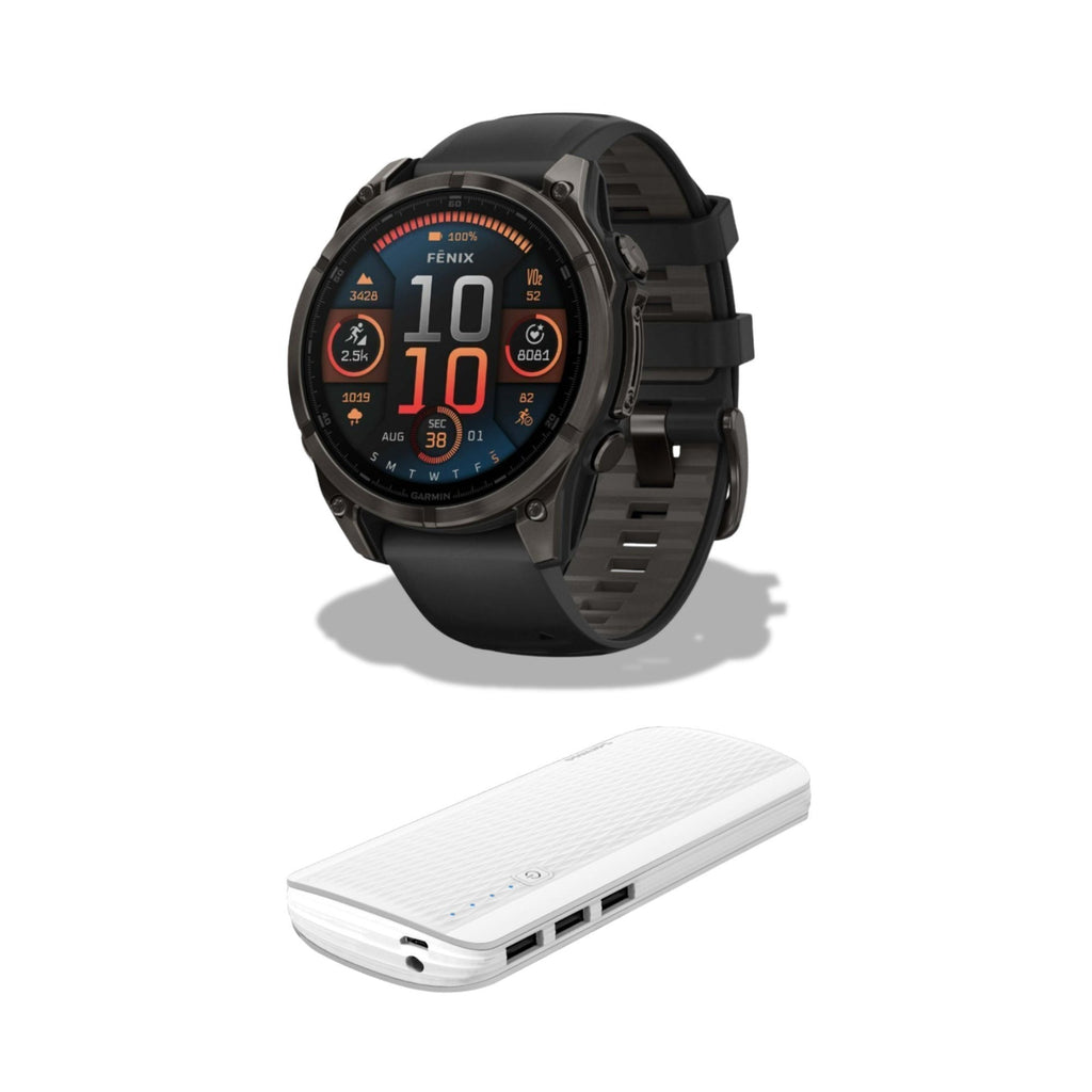 Garmin Fenix 8 Sapphire GPS 47mm Smartwatch (Black and Pebble Gray) Bundle