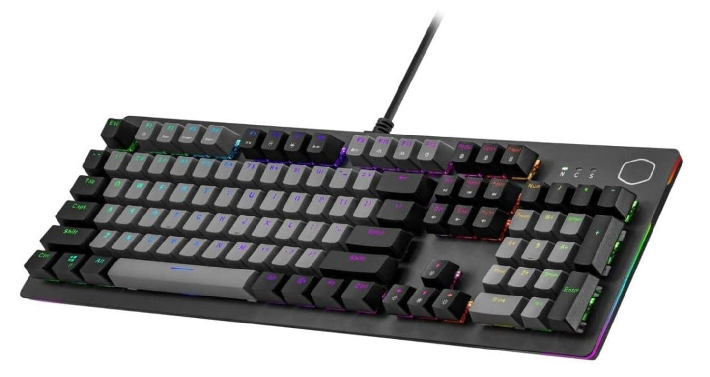 Cooler Master CK352 Sandblasted Aluminum Full Mechanical Gaming PC Keyboard (Tactile Brown Switches)