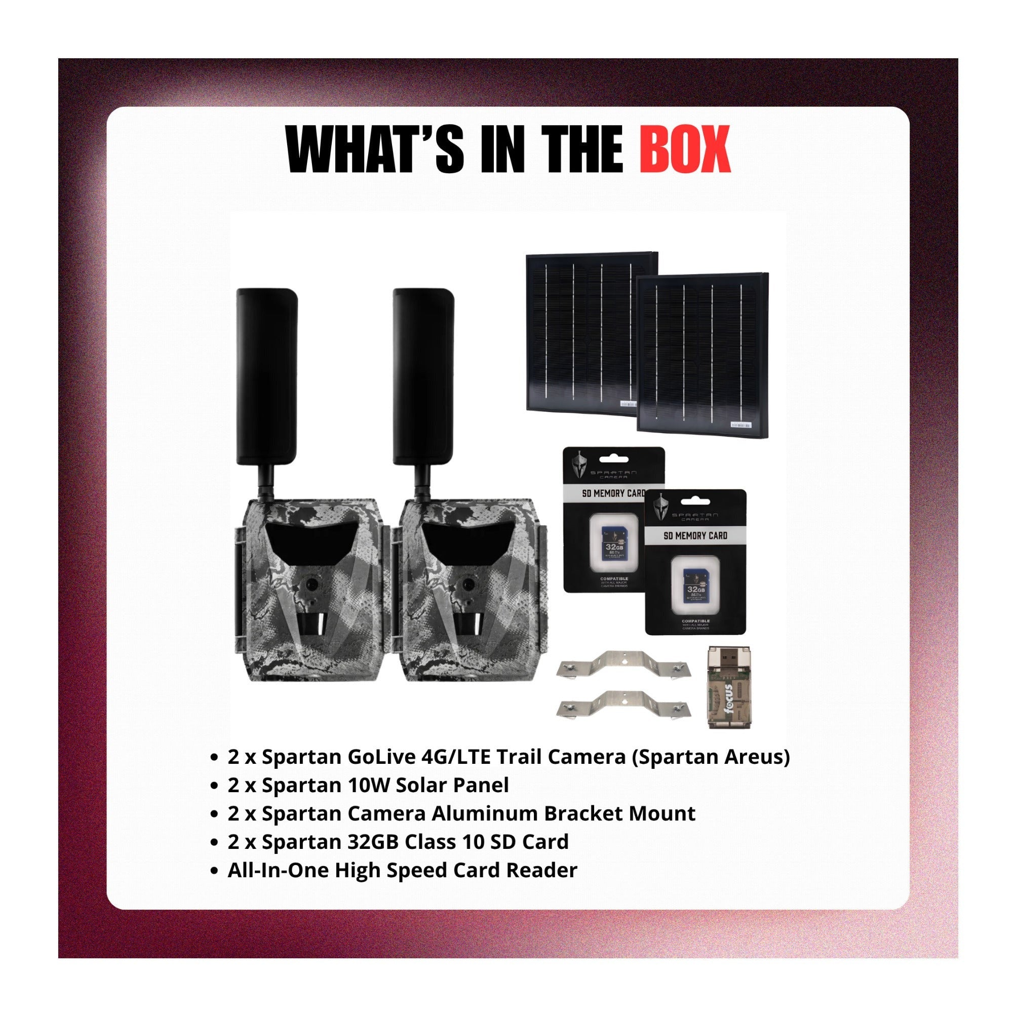 Spartan GoLive 4G/LTE Trail Camera (Spartan Areus) Bundle with Accessories