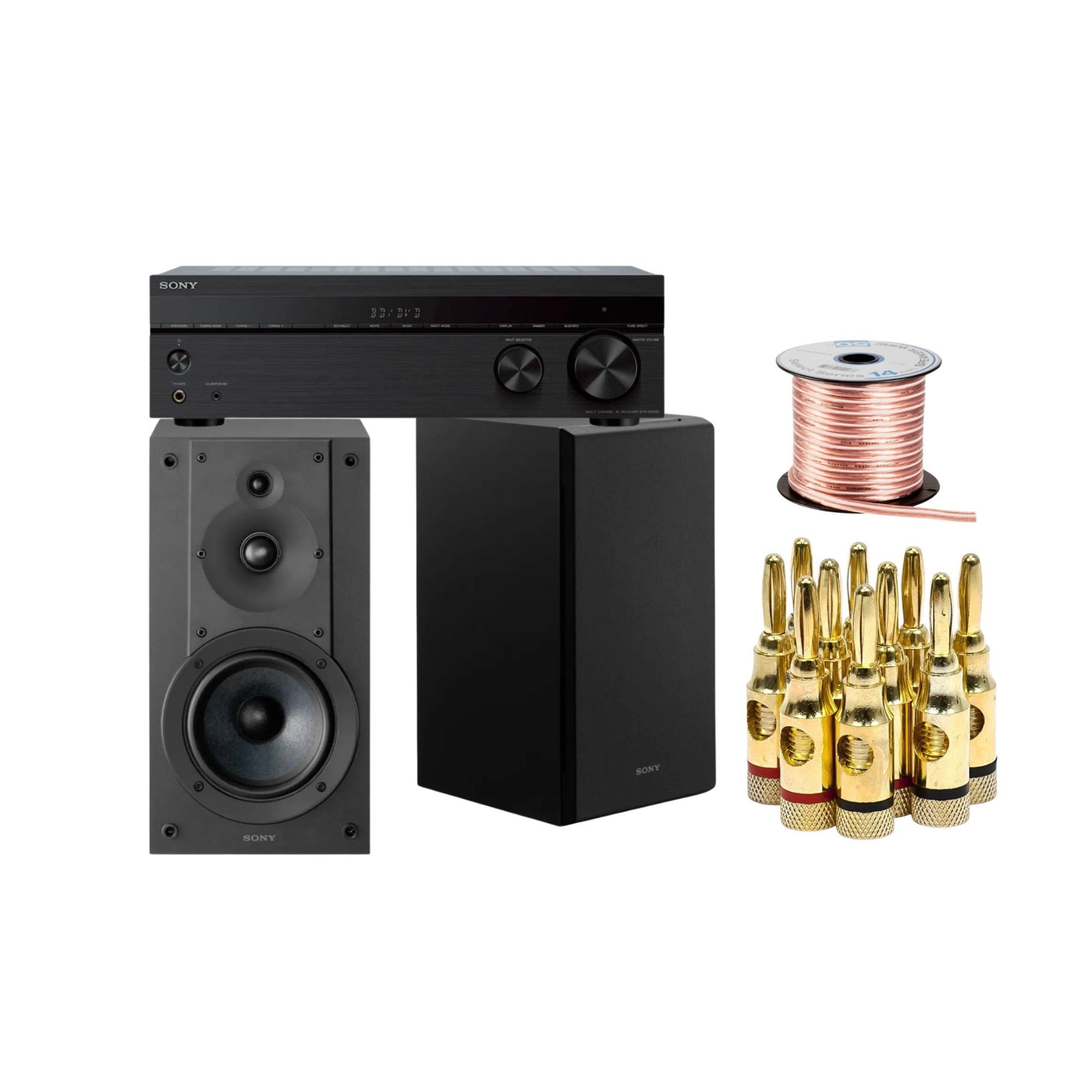 Sony STRDH590 5.2-Channel Home Theater AV Receiver with Bookshelf Speaker Bundle