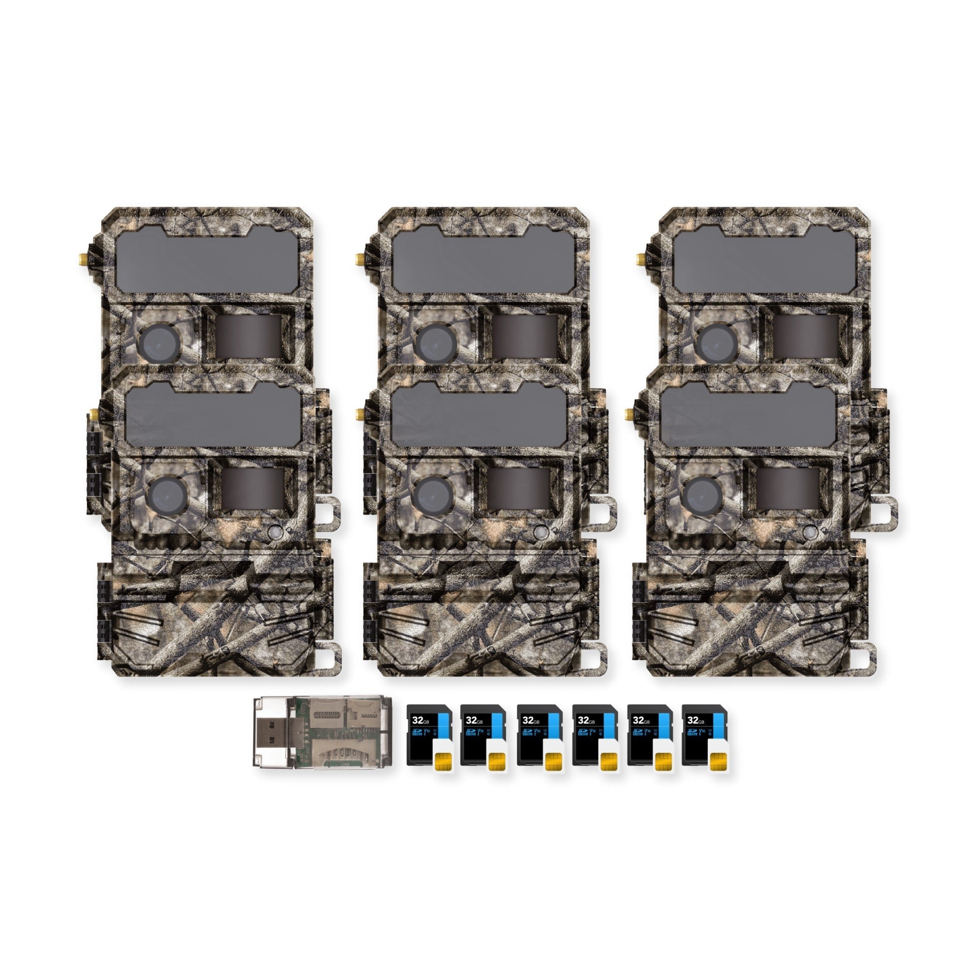 Yellowstone Y2 Cellular Trail Camera Bundle with High-Speed Card Reader, and Accessories (6-Pack)
