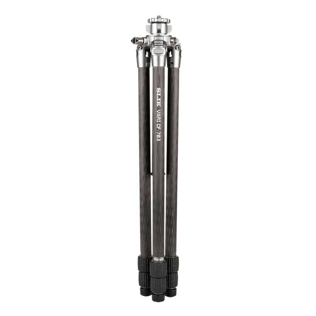 Slik Vari CF-703 Carbon Fiber Tripod Professional Kit with Lightweight and Aluminum Body (Legs Only)