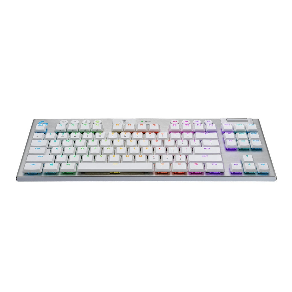 Logitech G915 TKL Tenkeyless Wireless RGB Mechanical Gaming Keyboard (White) (Open Box)