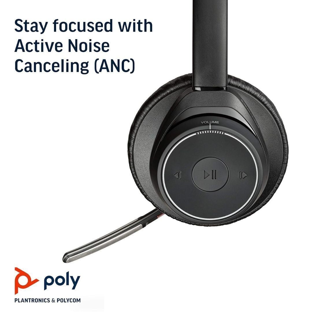 Plantronics Poly Voyager Focus UC Stereo Bluetooth Dual-Ear Headset (Black)