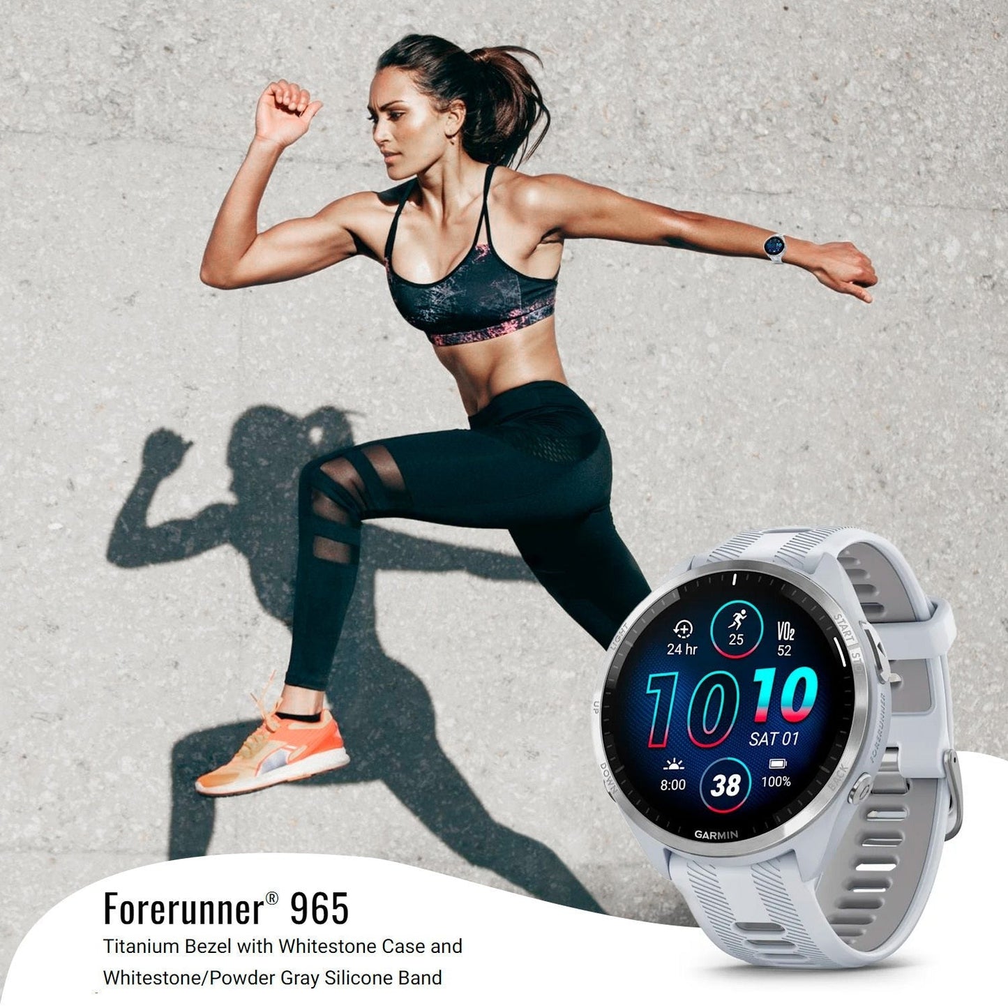 Garmin Forerunner 965 GPS 1.4-Inch Display Titanium Bezel Running Smartwatch with Power Bank Bundle