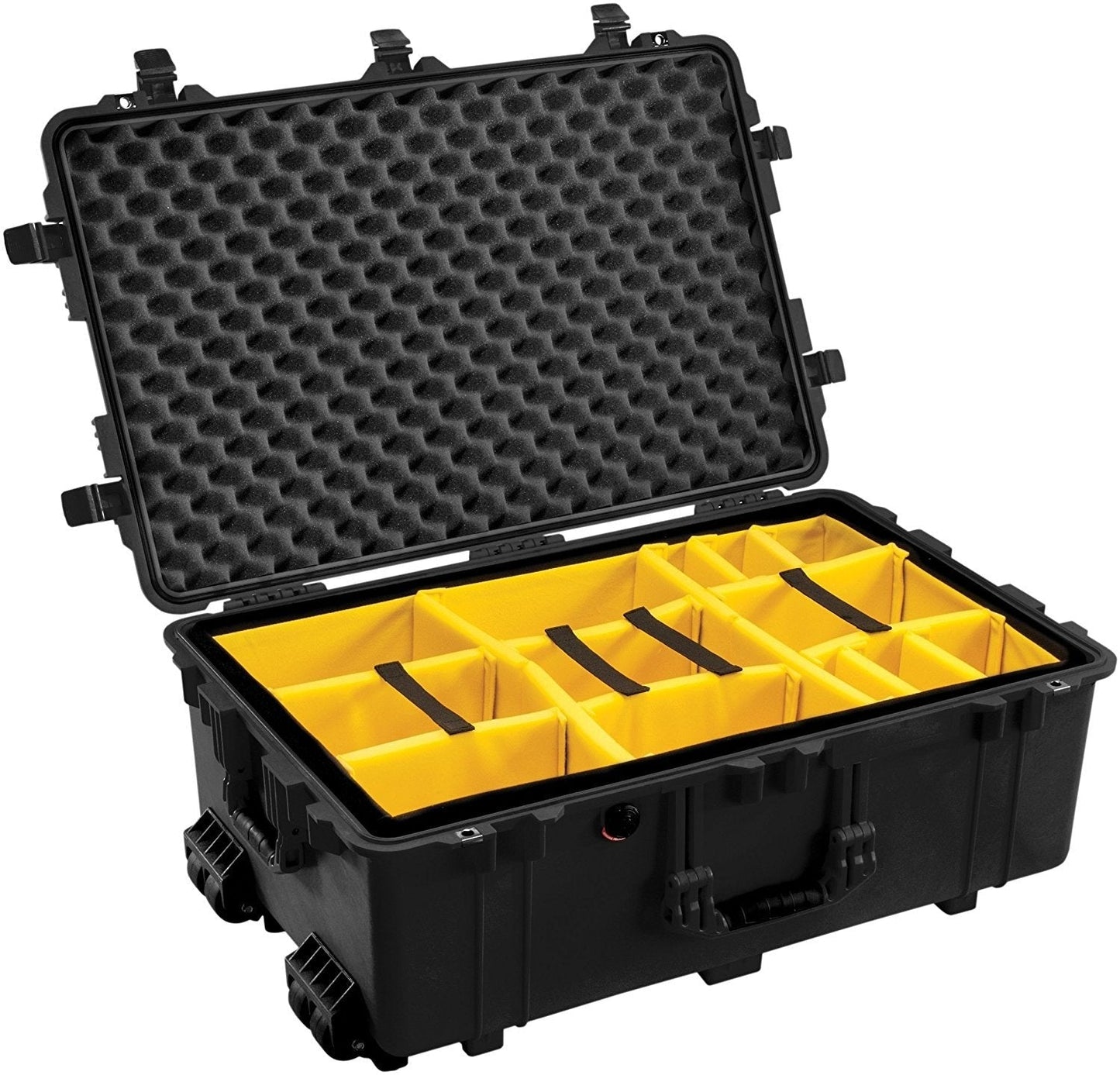 Pelican 1654 Waterproof 1650 Case with Yellow and Black Divider Set (Black)