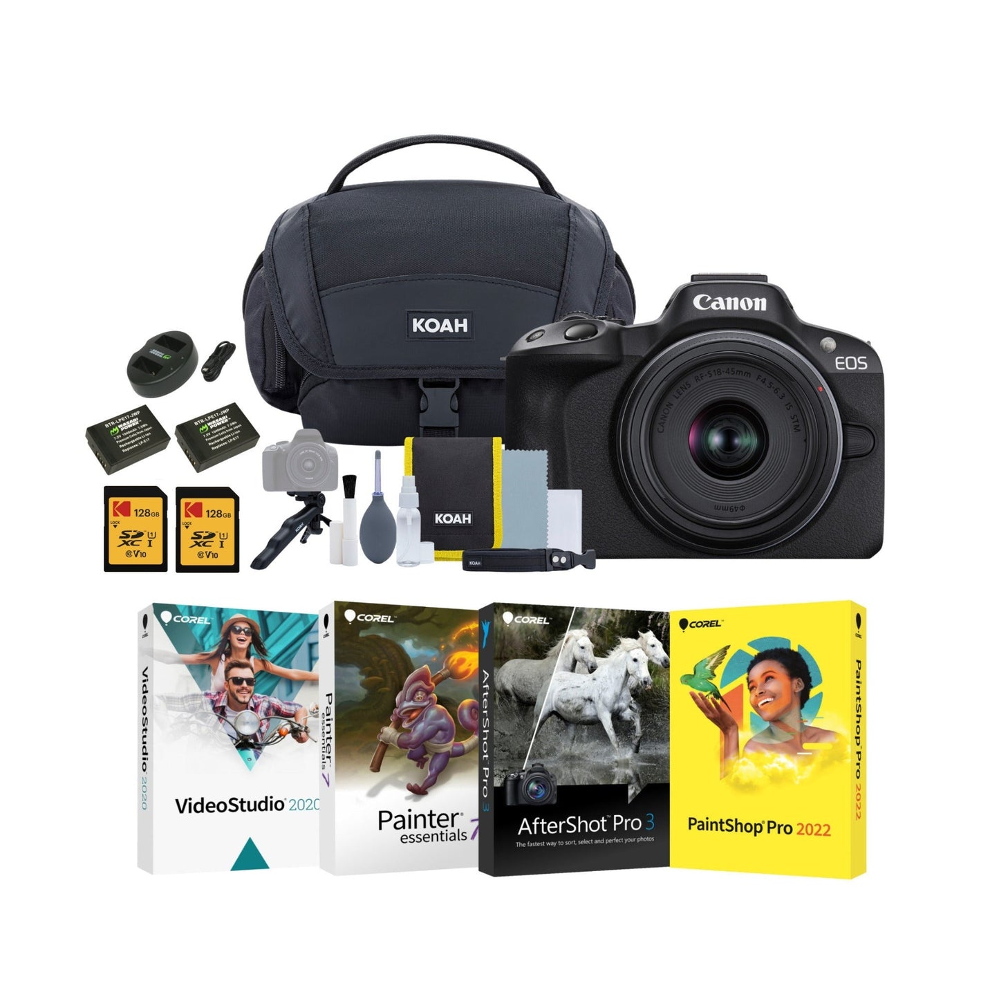 Canon EOS R50 Mirrorless Camera with 18-45mm Lens (Black) Bundle