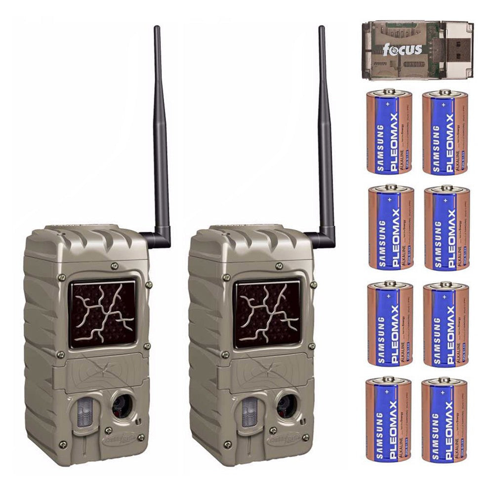 Cuddeback 20MP Dual Flash Trail Camera with CL-Cap (2-Pack) and D Batteries (8)
