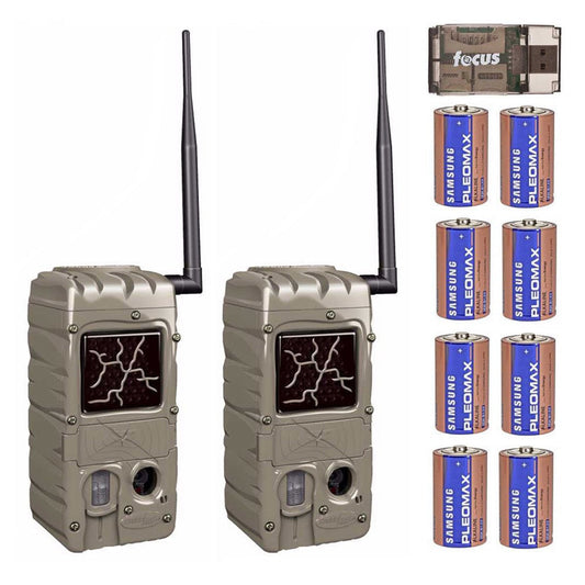 Cuddeback 20MP Dual Flash Trail Camera with CL-Cap (2-Pack) and D Batteries (8)
