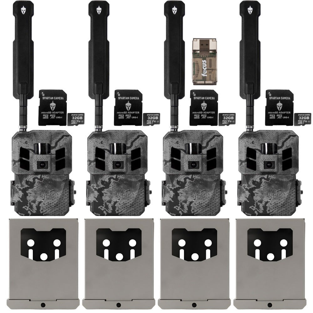Spartan GoLive3 4G/LTE Multi-Carrier Trail Camera (Areus Camo) 4-Pack Bundle